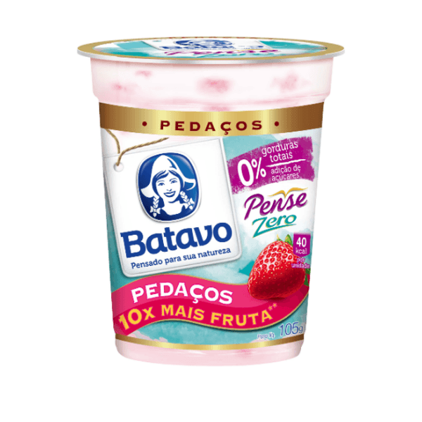 Iogurte BATAVO Pedaços de Morango Pense Zero 100g