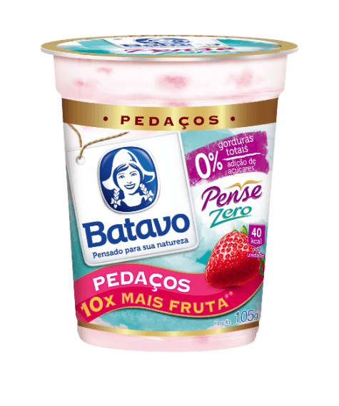 Iogurte BATAVO Pedaços de Morango Pense Zero 100g
