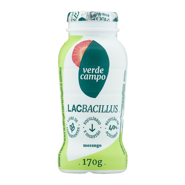 Iogurte VERDE CAMPO Lactobacillus Morango Garrafinha 170g