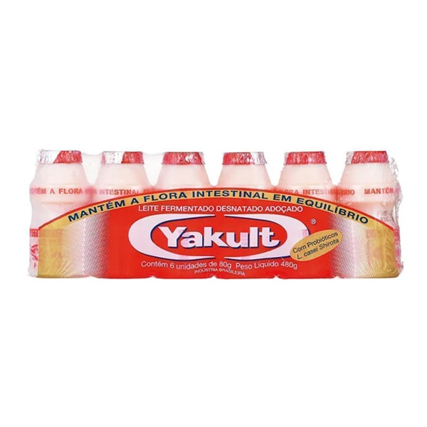 Leite Fermentado Yakult Pacote com 6 Unidade de 80g