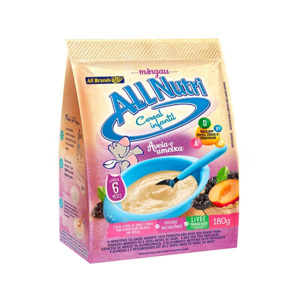 Mingau Cereal Infantil ALLNUTRI Aveia e Ameixa Pacote 180g