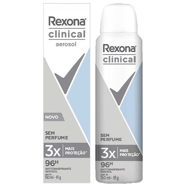 Desodorante Antitranspirante REXONA Clinical Sem Perfume 150ml Desodorante Antitranspirante REXONA Clinical Sem Perfume 150ml
