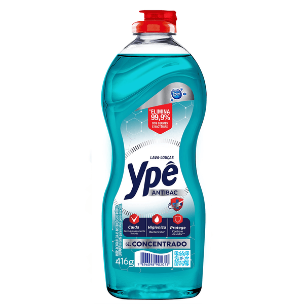 Lava Louças Concentrado YPE Antibacteriano Frasco 416g