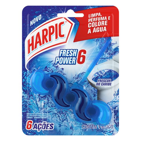 Detergente Sanitário Bloco Frescor do Caribe Harpic Fresh Power 6