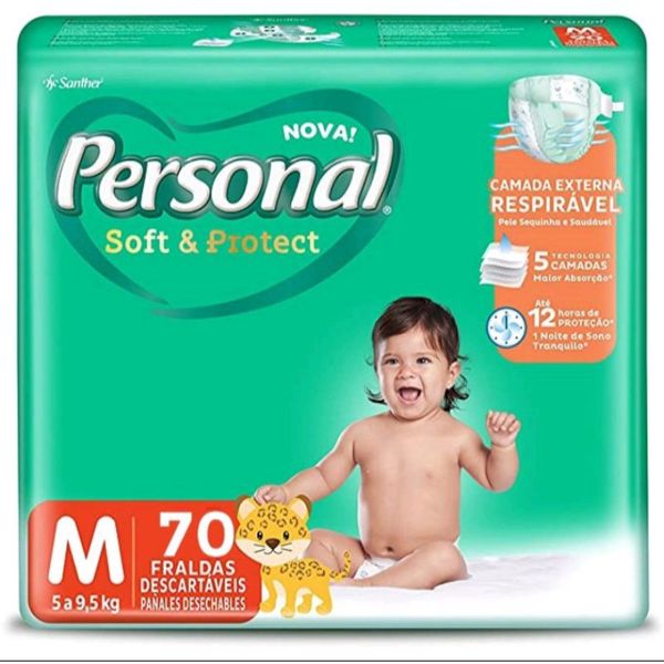 Fraldas Soft Protect PERSONAL Hiper M 70un