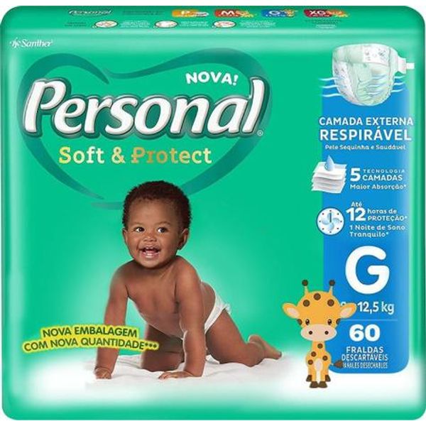 Fraldas Soft Protect PERSONAL Hiper G 60un