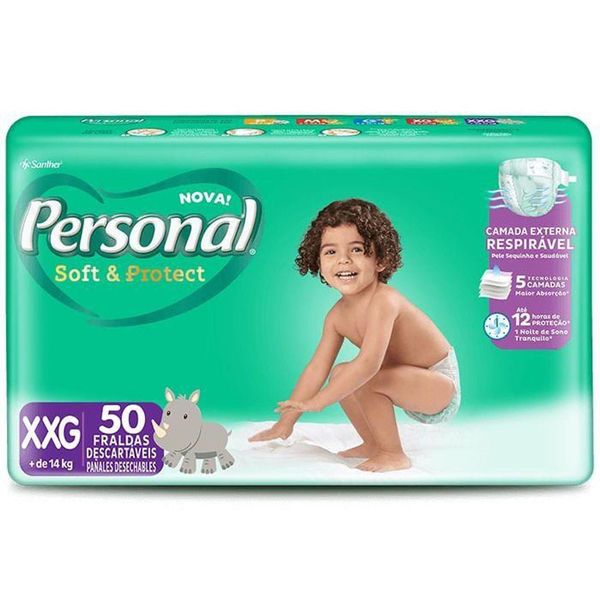 Fraldas Soft Protect PERSONAL Hiper XXG Pacote 50un
