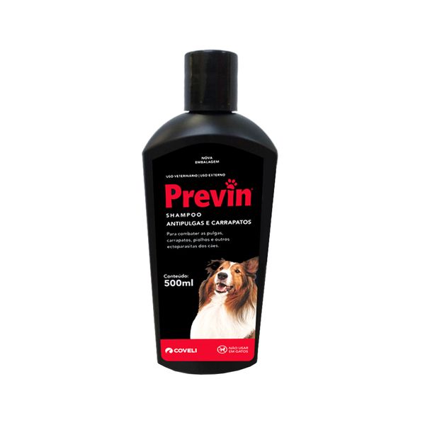 Shampoo PREVIN Antipulgas e Carrapatos Para Cães Frasco 500ml