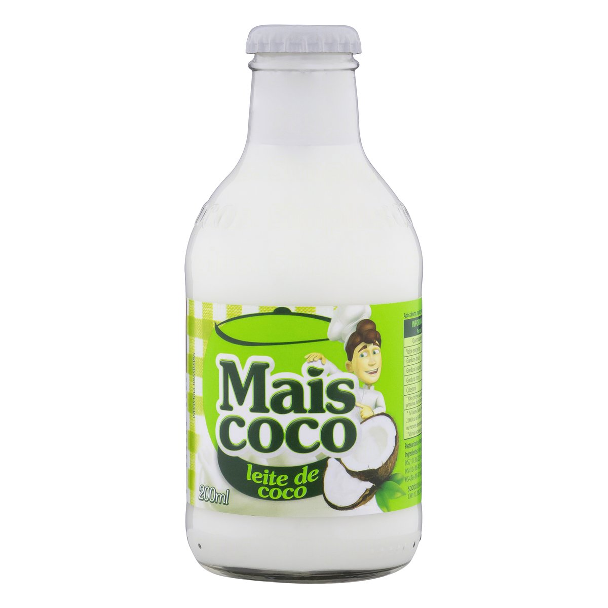 Leite de Coco Mais Coco Vidro 200ml