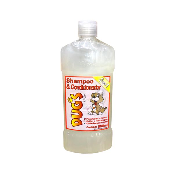 Shampoo e Condicionador para Cães DUGS 2 em 1 Frasco 500ml