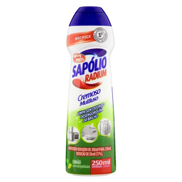 Saponáceo Cremoso Multiuso Limão Sapólio Radium Squeeze 250ml Saponáceo Cremoso Multiuso Limão Sapólio Radium Squeeze 250ml