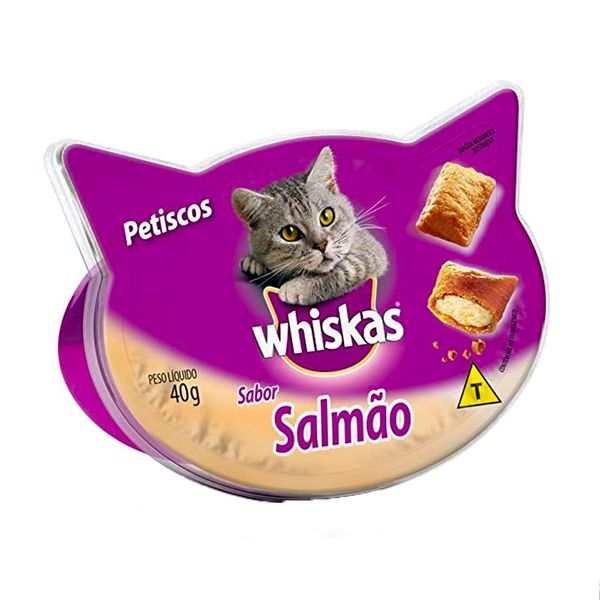 Petisco para Gatos WHISKAS Temptations Salmão Adulto Pote 40g