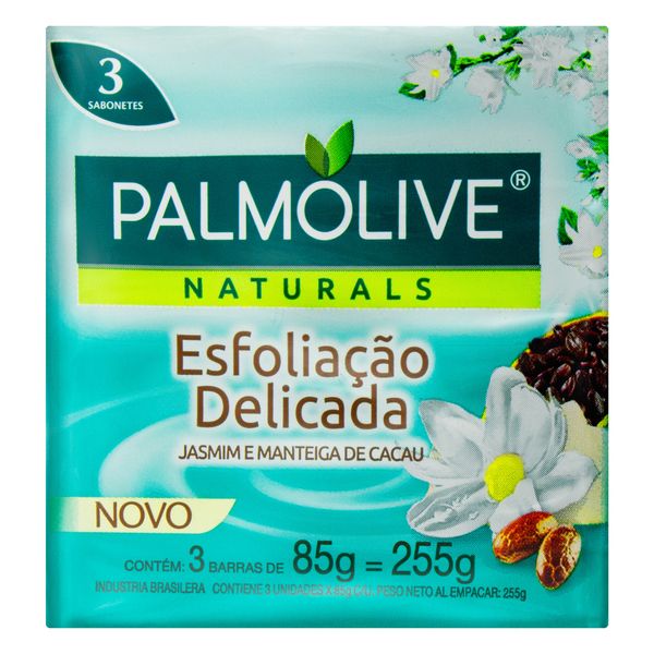Pack Sabonete em Barra Esfoliação Delicada Palmolive Naturals Cartucho 255g 3 Unidades