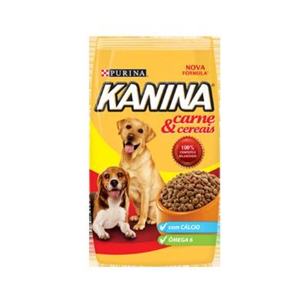 Ração para Cães Adultos KANINA sabor Carne e Cereais Pacote 15kg