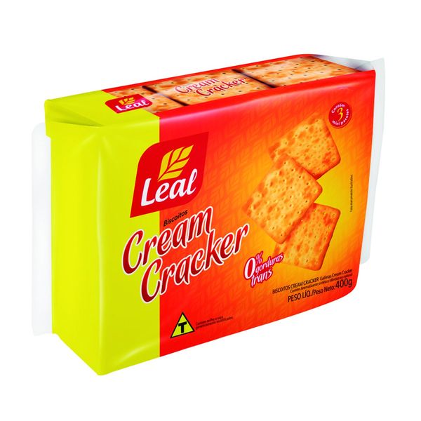 Biscoito Cream Cracker LEAL Tradicional Pacote 400g