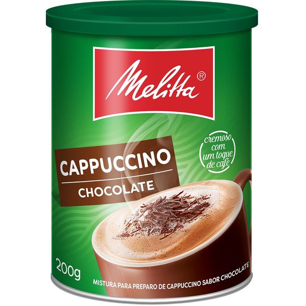 Cappuccino Solúvel Chocolate Melitta Lata 200g