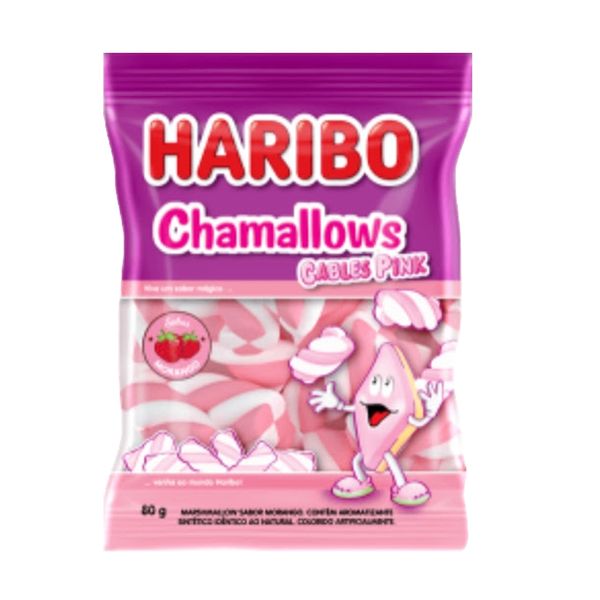 Marshmallow HARIBO Cables Rosa Pacote 80g
