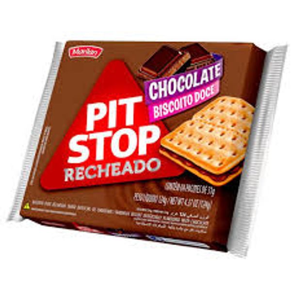 Biscoito Recheado Chocolate Pit Stop Marilan Pacote 124g