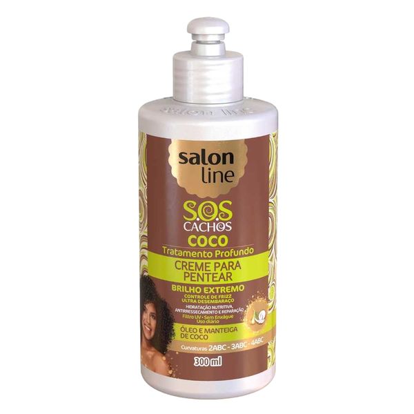 Creme para pentear S.O.S Coco Salon Line Frasco 300ml