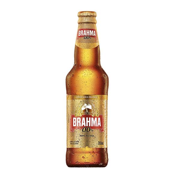 Cerveja Lager BRAHMA Zero Álcool Long Neck Garrafa 355ml
