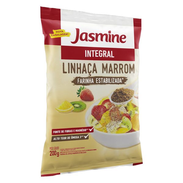 Farinha de Linhaça Marrom Integral Jasmine Pacote 200g