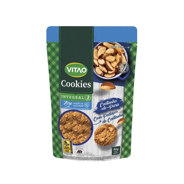 Cookies Zero Integral Castanha do Pará VITAO Pacote 80g