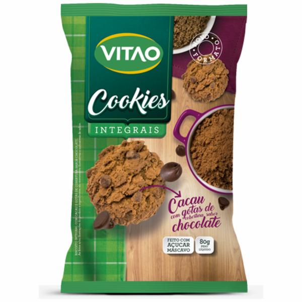 Cookies Integrais Cacau com Gotas de Chocolate VITAO Pacote 80g