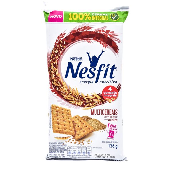 Biscoito Integral Multicerais Nesfit Nestlé Multipack Pacote 126g