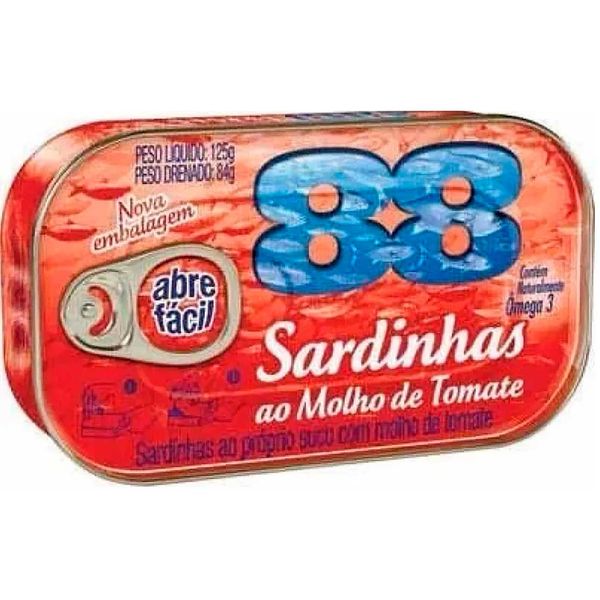 Sardinha 88 Tomate Lata 125g