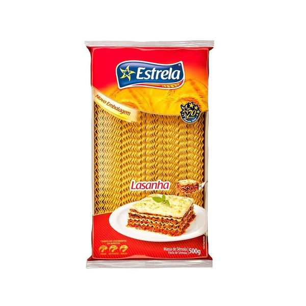 Massa para Lasanha ESTRELA Pacote 500g Massa para Lasanha ESTRELA Pacote 500g