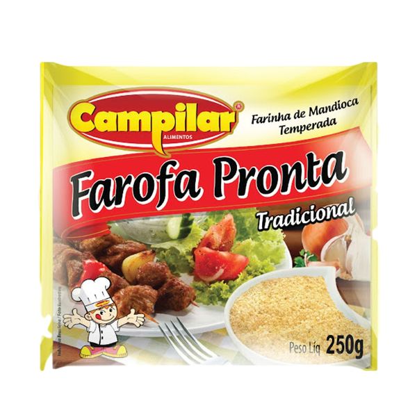 Farofa Mandioca Tradicional Campilar Pacote 250g Farofa Mandioca Tradicional Campilar Pacote 250g