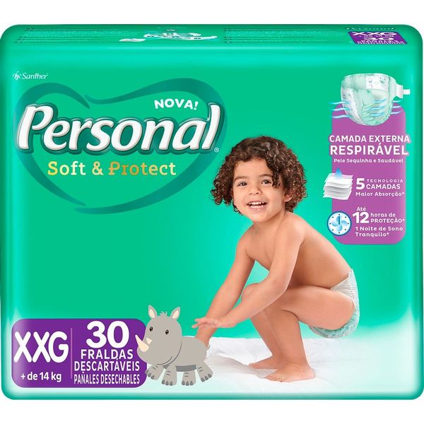 Fraldas PERSONAL Soft Protect Mega XXG Pacote 30un
