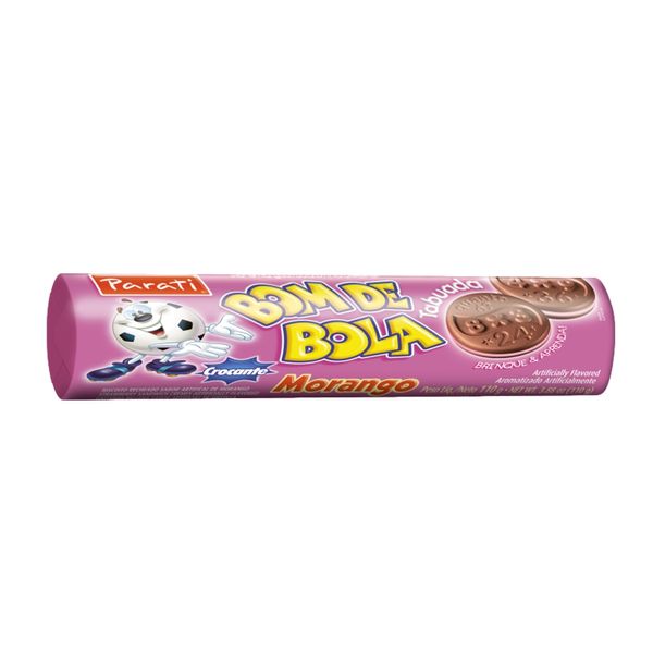 Biscoito Recheado Morango Bom de Bola Parati Pacote 110g