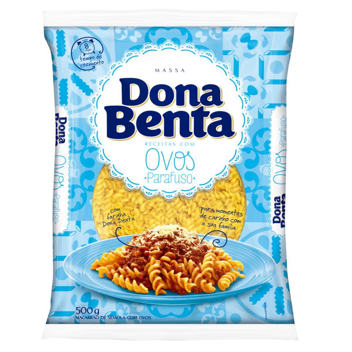Macarrão com Ovos Parafuso Dona Benta Pacote 500g