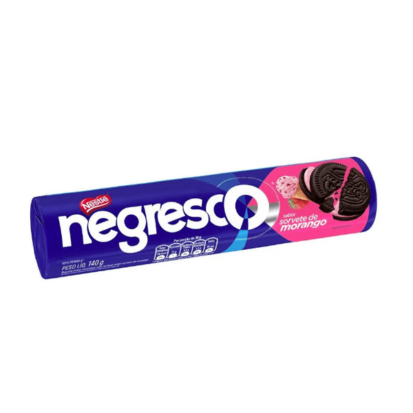 Biscoito Recheado Sorvete de Morango NEGRESCO Pacote 140g