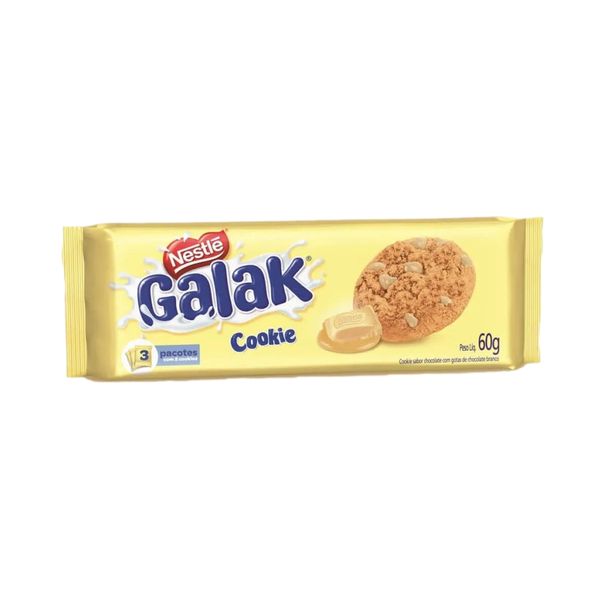 Cookie Gotas de Chocolate Branco Galak Tablete 60g