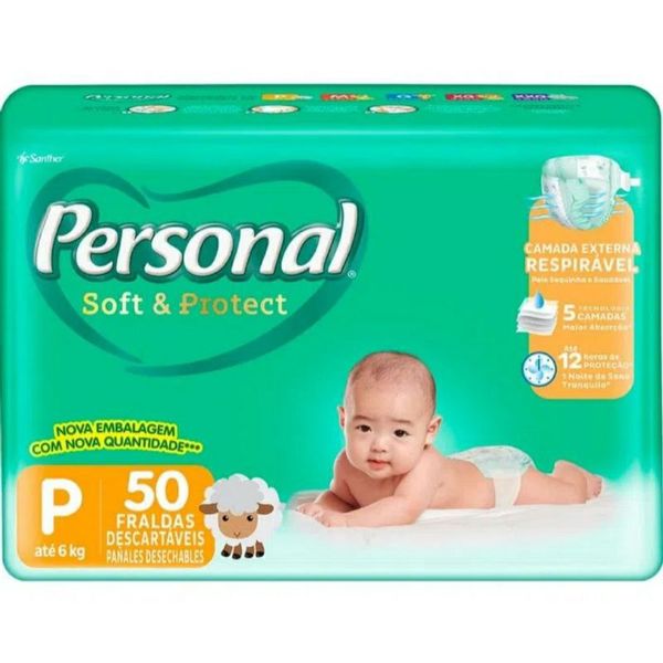 Fraldas PERSONAL Soft Protect P Pacote 50un Fraldas PERSONAL Soft Protect Mega P Pacote 50un
