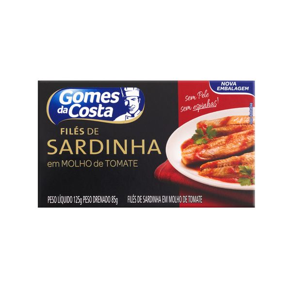 Filés de Sardinha em Molho de Tomate GOMES DA COSTA Caixa 125g Filés de Sardinha em Molho de Tomate GOMES DA COSTA Caixa 125g