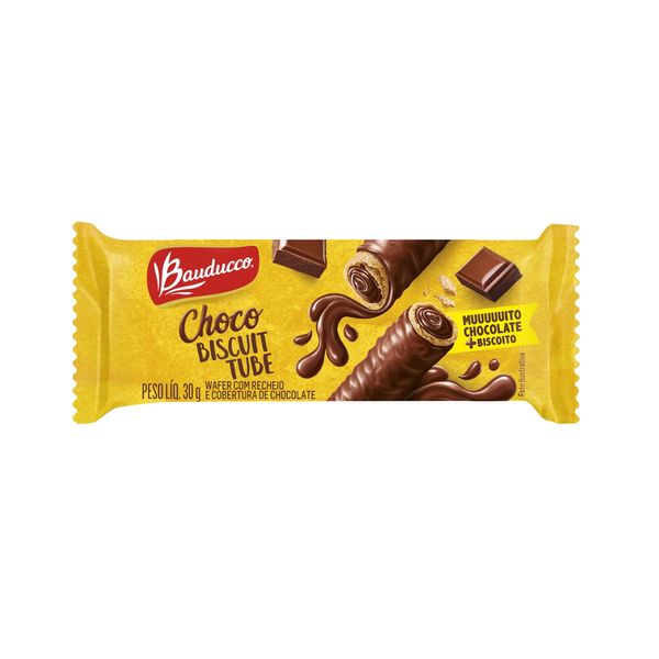 Biscoito Wafer Choco Biscuit Tube BAUDUCCO Chocolate Pacotinho 30g