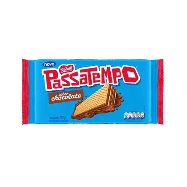 Biscoito Wafer PASSATEMPO Chocolate Pacotinho 110g