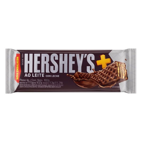 Wafer Recheio HERSHEY'S Cobertura Chocolate ao Leite Pacote 102g