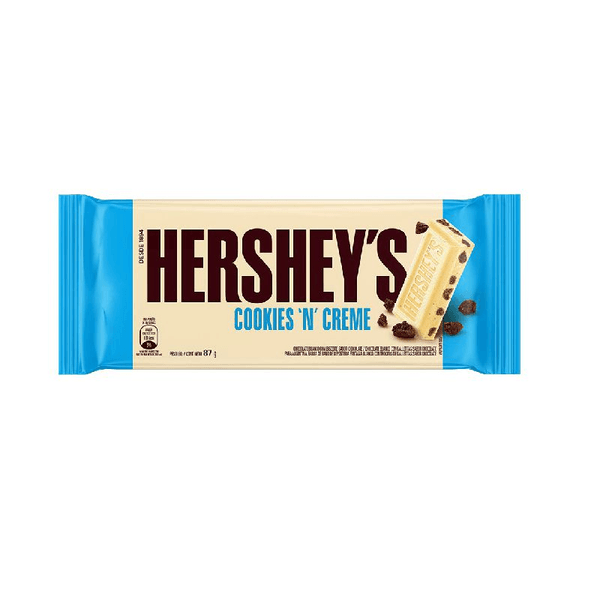 Chocolate Branco HERSHEY'S  Cookies Creme Tablete 87g Chocolate Branco HERSHEY'S  Cookies Creme Tablete 87g