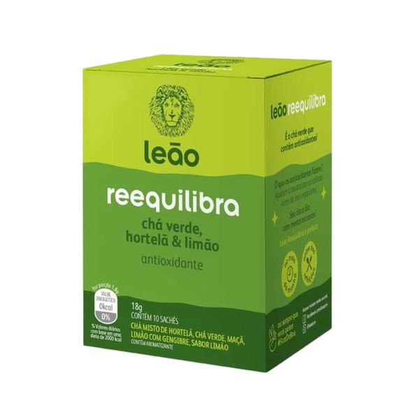 Chá Verde LEÃO Reequilibra Hortelã & Limão Caixa 10un