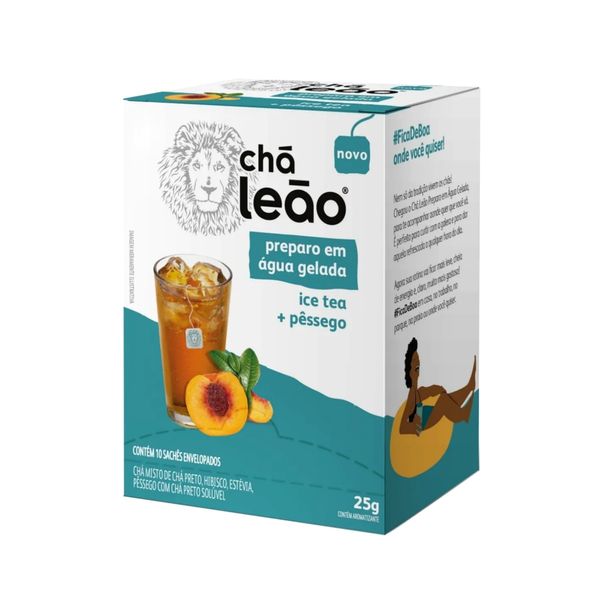Chá LEÃO Ice Tea + Pêssego Caixa 10un