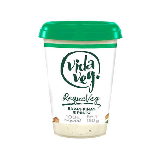 Requeijão Vegano VIDA VEG Ervas Finas e Pesto Pote 180g Requeijão Vegano VIDA VEG Ervas Finas e Pesto Pote 180g