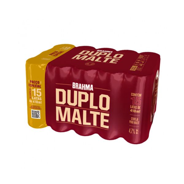 Cerveja BRAHMA Duplo Malte Pack com 15un Lata 410ml