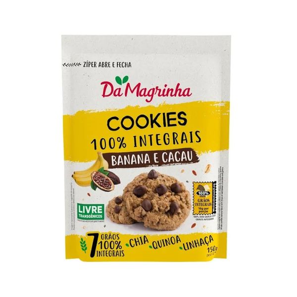 Biscoito Cookies Integral DA MAGRINHA Banana e Cacau Pacote 150g