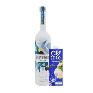 Kit Vodka BELVEDERE Summer Limited 700ml 1un & Água de Coco Esterilizada Kero Coco