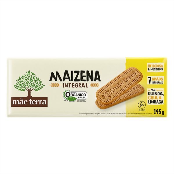 Biscoito Maizena MÃE TERRA Integral Orgânico Pacote 145g