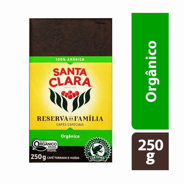 Café Torrado e Moído Reserva da Família SANTA CLARA Orgânico á Vácuo 250g